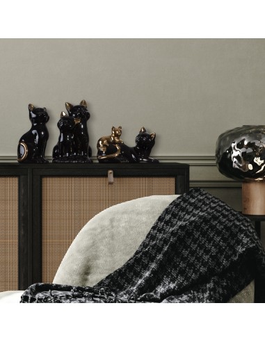 FIGURKA DEKORACYJNA CAT 14 X 12 X 22 CM CZARNY