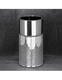 WAZON DEKORACYJNY MIRONA (08) FI 14 X 30 CM SREBRNY 2