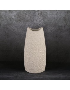 WAZON DEKORACYJNY RISO 12 X 7 X 26 CM KREMOWY 2