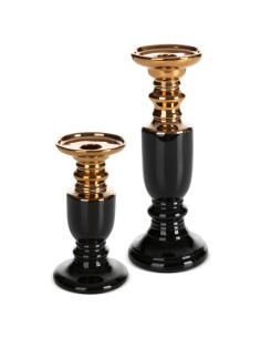 ŚWIECZNIK DEKORACYJNY LARI O 10 X 26 CM CZARNY 2