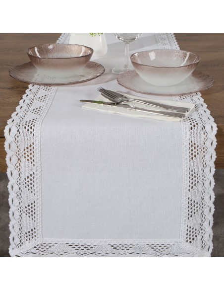 OBRUS NATALY 40 X 140 CM BIAŁY